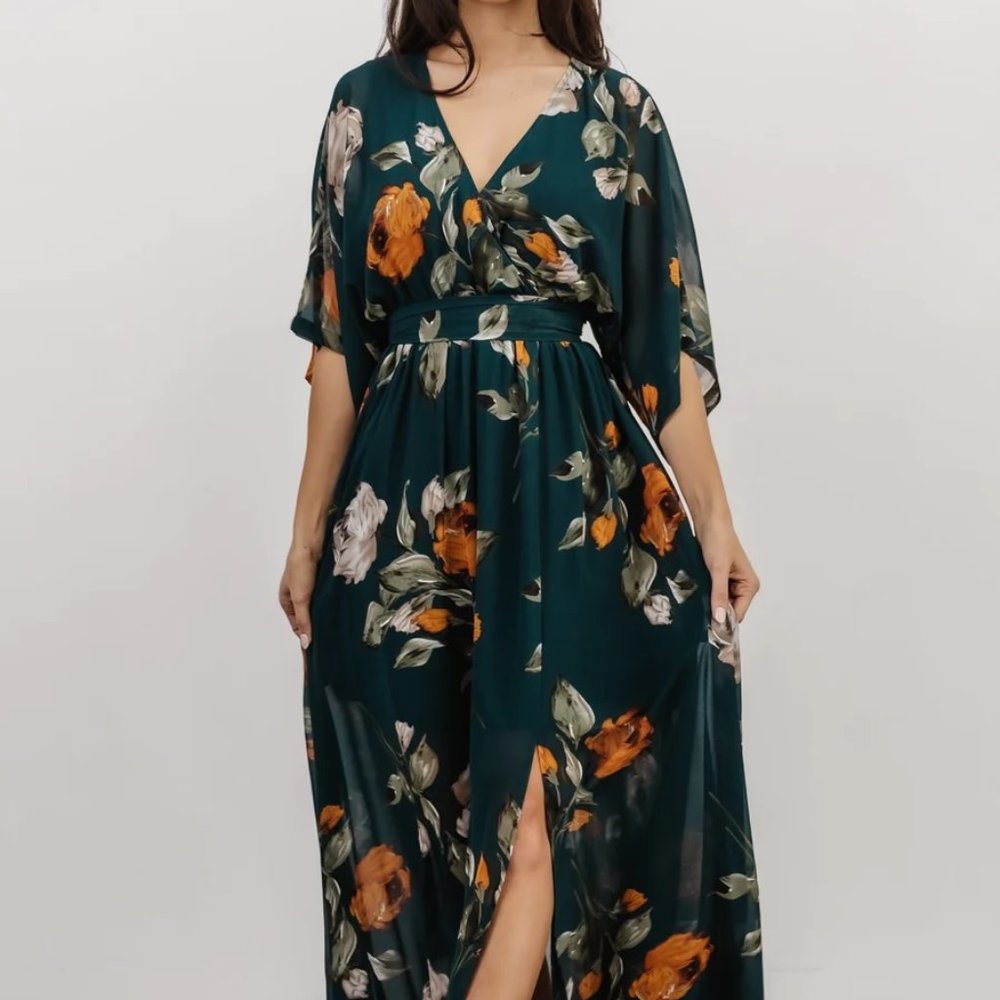Baltic Born Kia Kimono Maxi Dress Deep Topaz